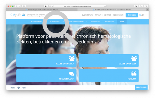 Screenshot oude CMyLife-website