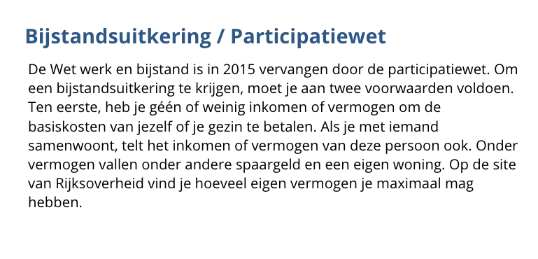 bijstandswet oude tekst voor onderzoek sophie
